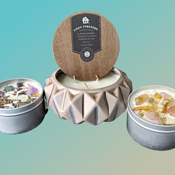 Other - Scented Candle Trio - Healing Candles with Special Stones